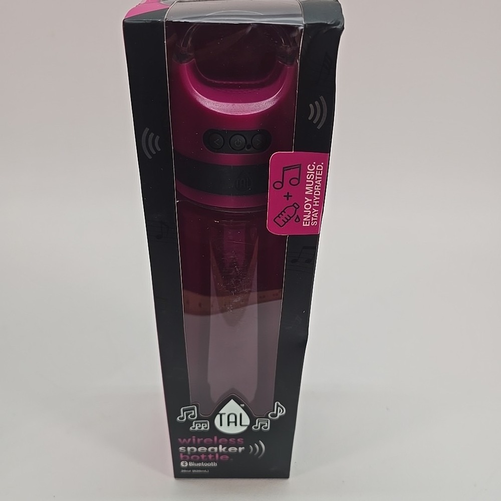 TAL Bluetooth Light Up Waterproof Mini Speaker 28oz Water Bottle Pink